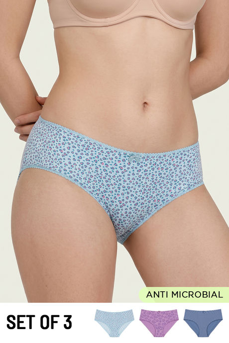 Buy Zivame Regular Rise Full Coverage Hipster Panty (Pack of 3) - Multicolor